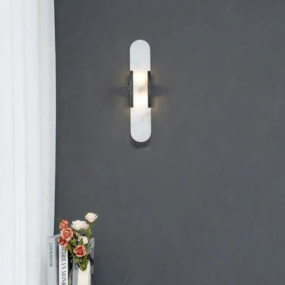 Modern Elongated Alabaster Linear Wall Sconce