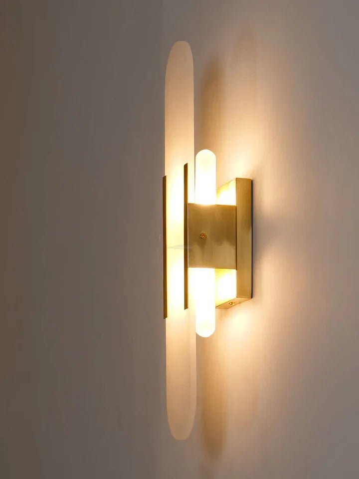 Modern Elongated Alabaster Linear Wall Sconce