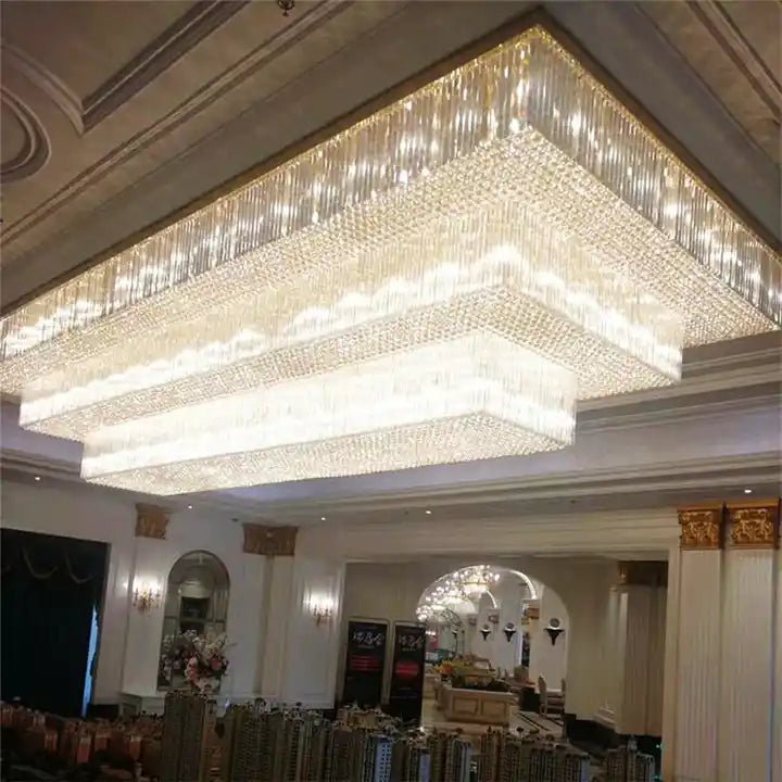 Modern Extra 2/3 Tiered Flush Mount Crystal Chandelier for Large Area-Nobipets