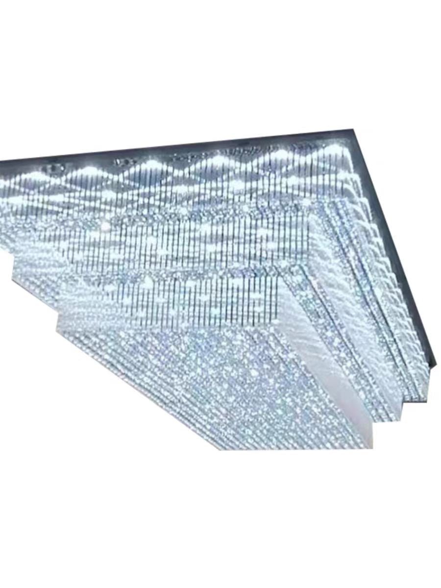Modern Extra 2/3 Tiered Flush Mount Crystal Chandelier for Large Area-Nobipets