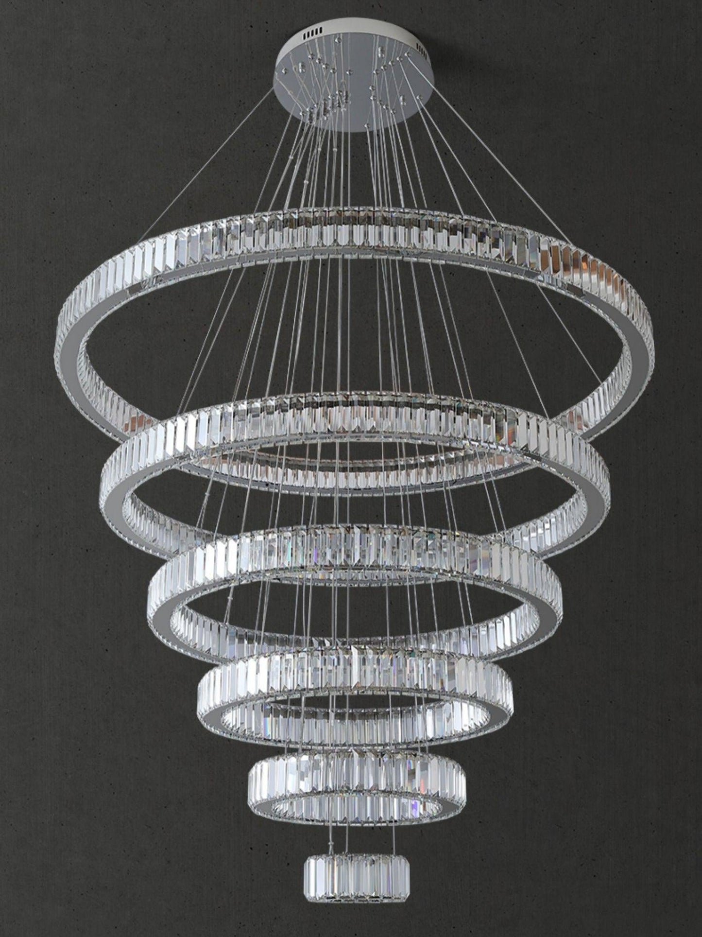 Modern Front Entryway Chandelier 3/4/5/6/7 Rings Crystal Gold/ Chrome Finish Ceiling Lamp-Nobipets