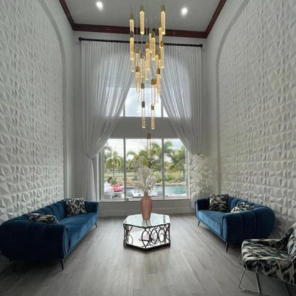 Modern Glacier Bubble Crystsal Sticks Chandelier in Gold/Chrome/Black Finish for Staircase/Foyer-Nobipets