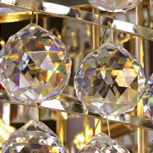 Modern Gold Foyer Extra Large Crystal Chandeliers Round Luxury Ceiling Light Fixture For Hall Entrance-Nobipets