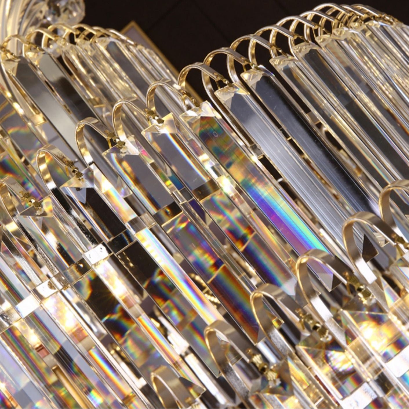 Modern Gold Foyer Extra Large Crystal Chandeliers Round Luxury Ceiling Light Fixture For Hall Entrance-Nobipets