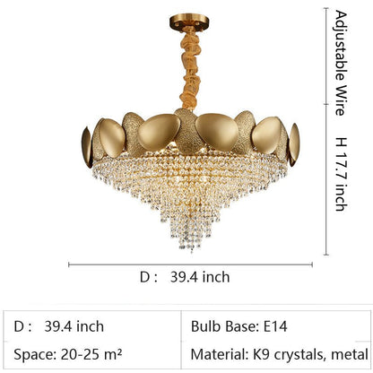 Modern Italian Style Crystal Tassel Chandelier-Nobipets