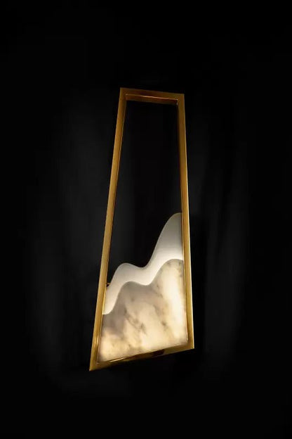 Modern Light Luxury Alabaster Chandelier in Gold Finish-Nobipets