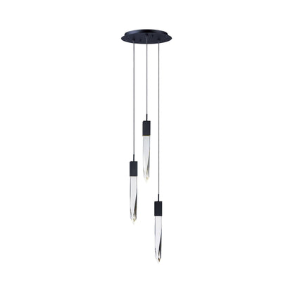 Modern Light Luxury Round/Rectangle Floating Glacier Crystal Chandelier in Black Finish for Kitchen Island/ Staircase/Living Room-Nobipets