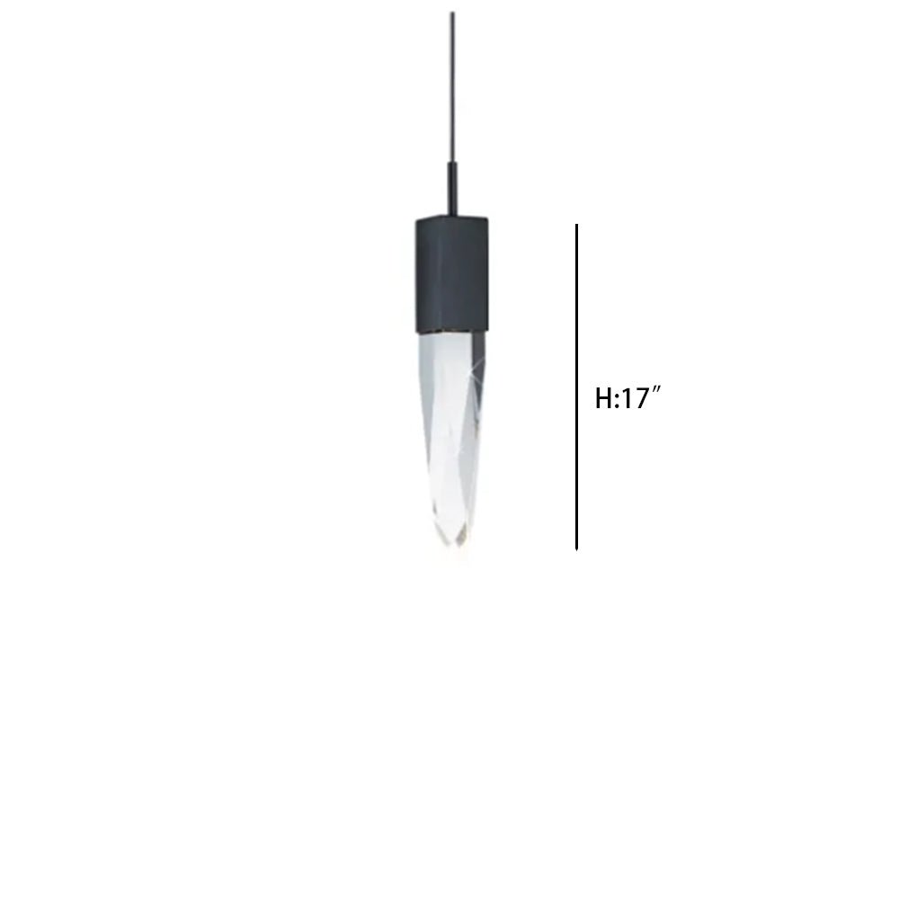 Modern Light Luxury Round/Rectangle Floating Glacier Crystal Chandelier in Black Finish for Kitchen Island/ Staircase/Living Room-Nobipets