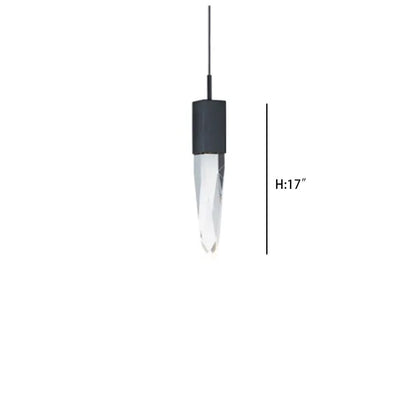 Modern Light Luxury Round/Rectangle Floating Glacier Crystal Chandelier in Black Finish for Kitchen Island/ Staircase/Living Room-Nobipets