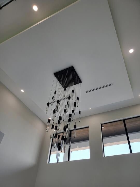 Modern Light Luxury Round/Rectangle Floating Glacier Crystal Chandelier in Black Finish for Kitchen Island/ Staircase/Living Room-Nobipets