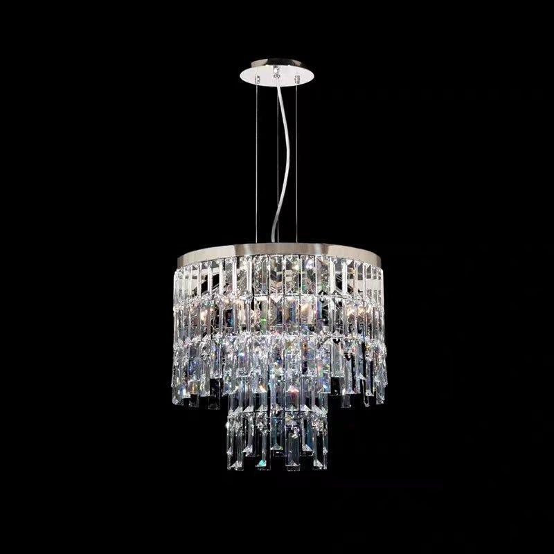Modern Light Luxury Trendy Layers Crystal Pendant Chandelier for Living Room/Bedroom-Nobipets