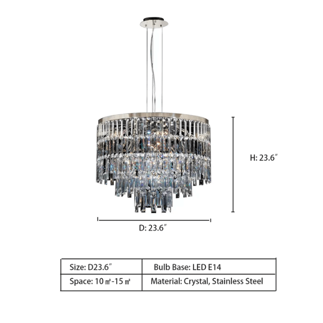 Modern Light Luxury Trendy Layers Crystal Pendant Chandelier for Living Room/Bedroom-Nobipets