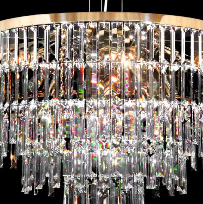 Modern Light Luxury Trendy Layers Crystal Pendant Chandelier for Living Room/Bedroom-Nobipets