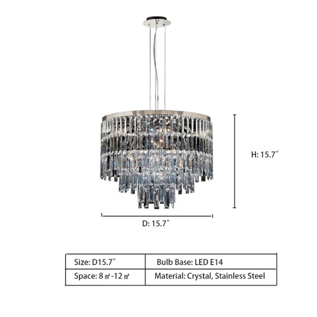 Modern Light Luxury Trendy Layers Crystal Pendant Chandelier for Living Room/Bedroom-Nobipets