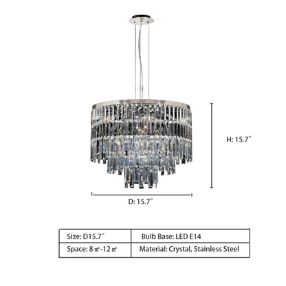 Modern Light Luxury Trendy Layers Crystal Pendant Chandelier for Living Room/Bedroom-Nobipets