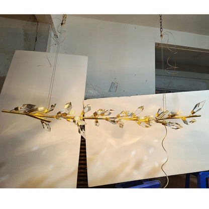 Modern Luxury Forests 72" Linear Crystal Chandelier-Nobipets