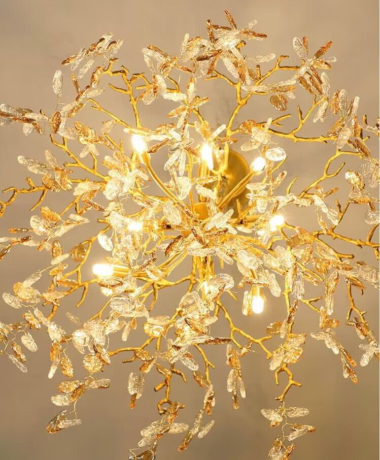 Modern Luxury Leaf Branch Glass Chandelier for Living/Dining Room/Bedroom-Nobipets