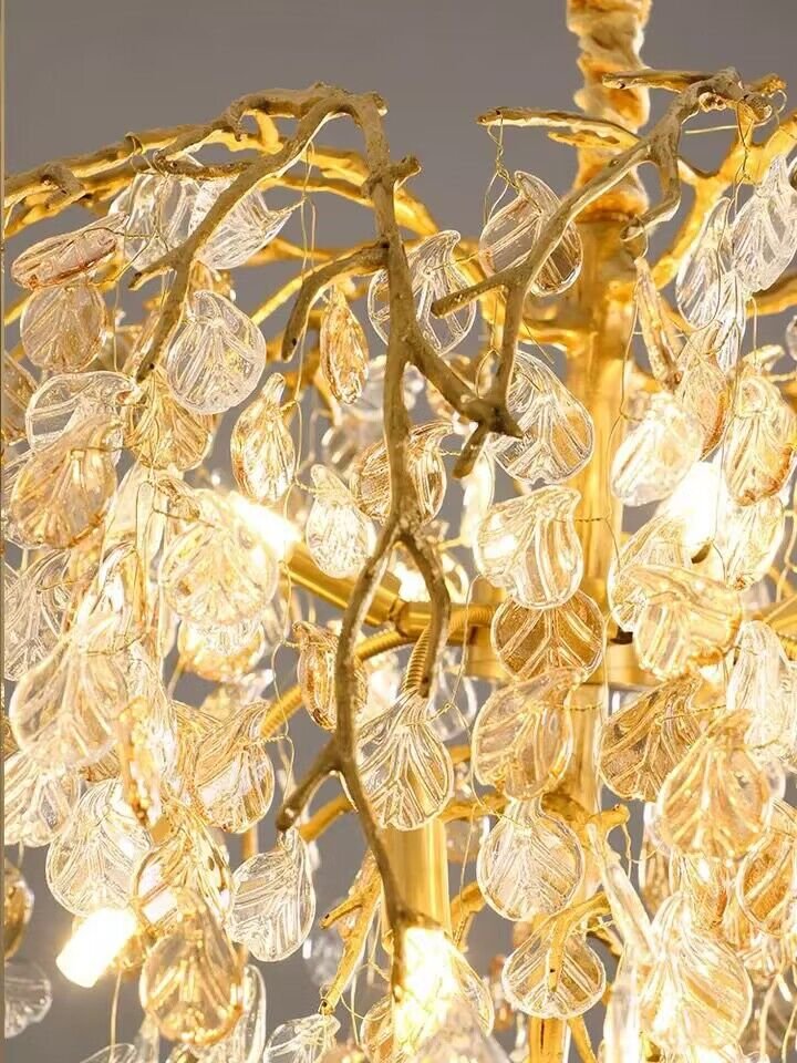 Modern Luxury Leaf Branch Glass Chandelier for Living/Dining Room/Bedroom-Nobipets