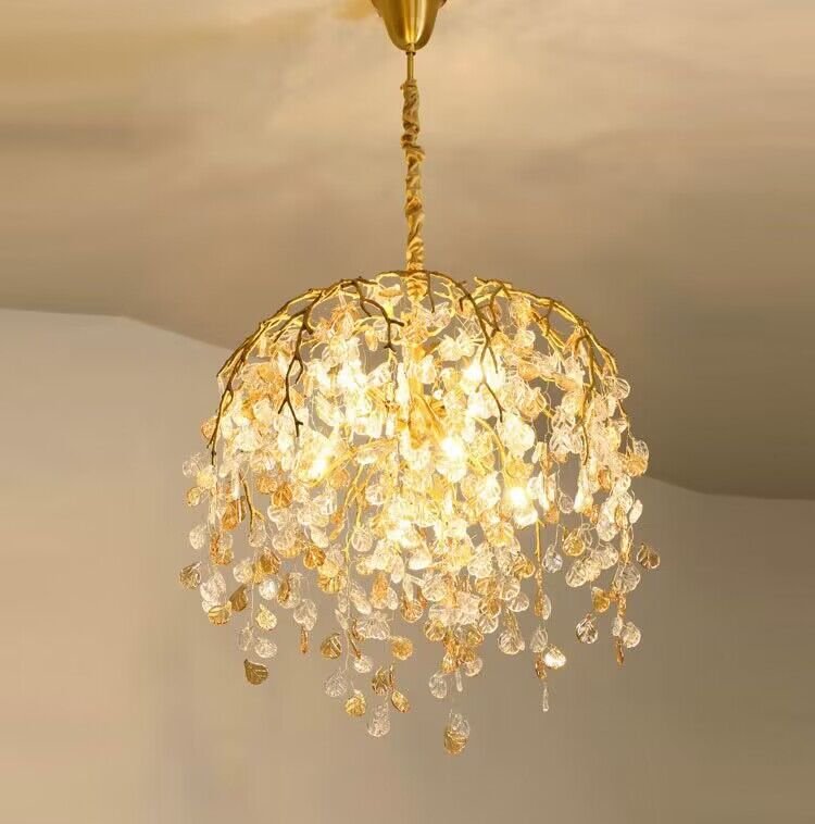 Modern Luxury Leaf Branch Glass Chandelier for Living/Dining Room/Bedroom-Nobipets