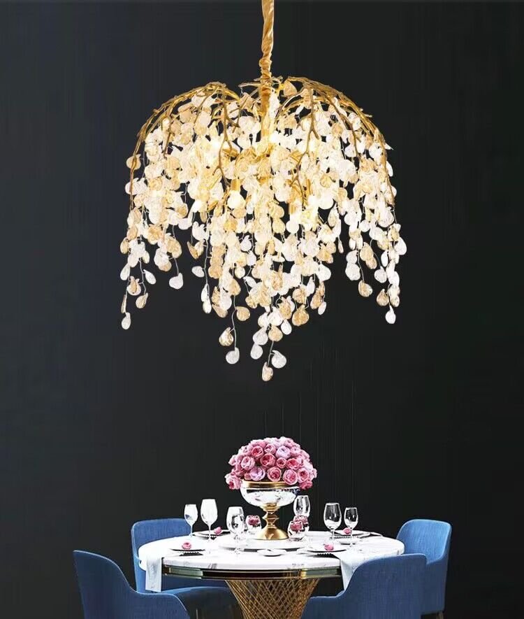 Modern Luxury Leaf Branch Glass Chandelier for Living/Dining Room/Bedroom-Nobipets