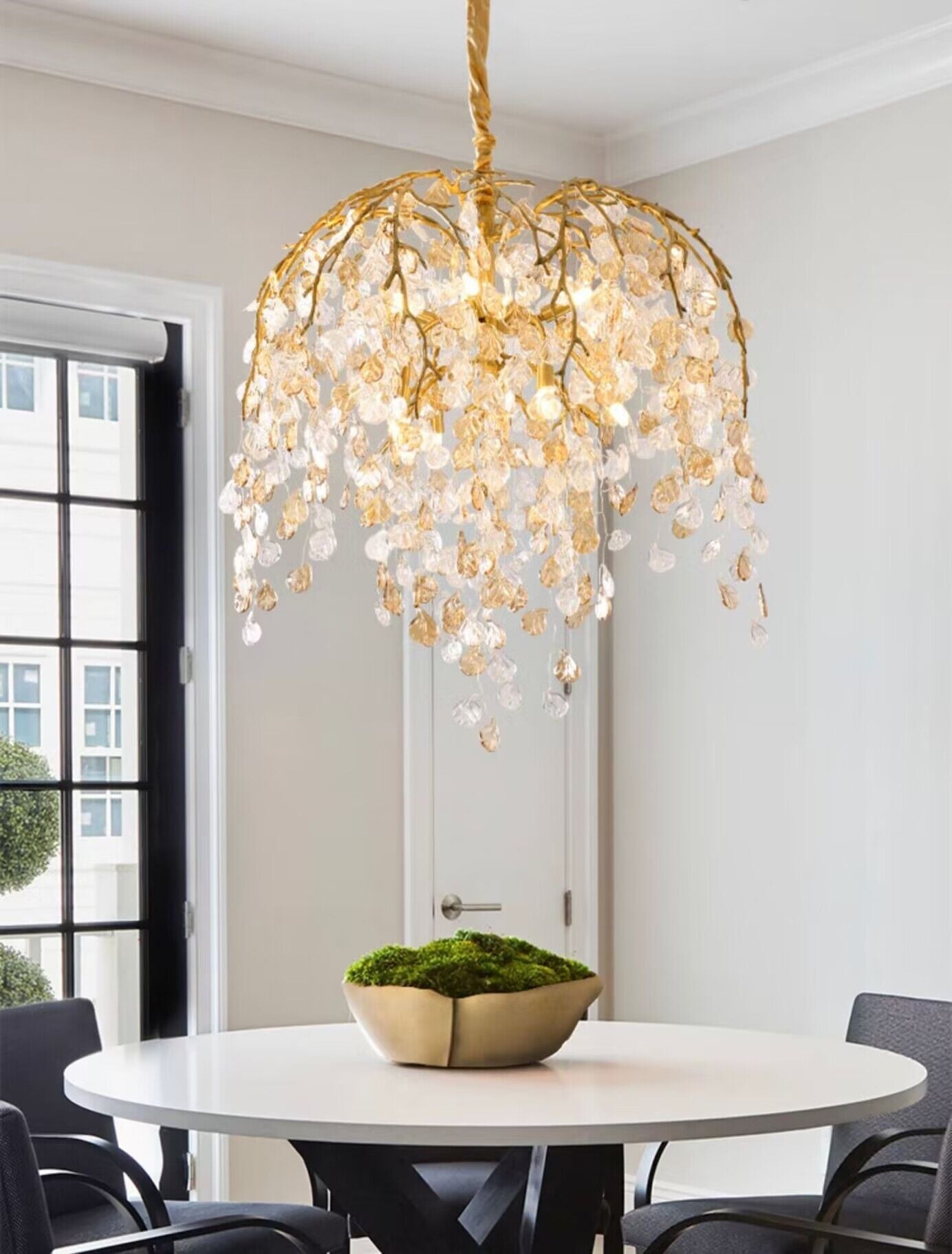 Modern Luxury Leaf Branch Glass Chandelier for Living/Dining Room/Bedroom-Nobipets