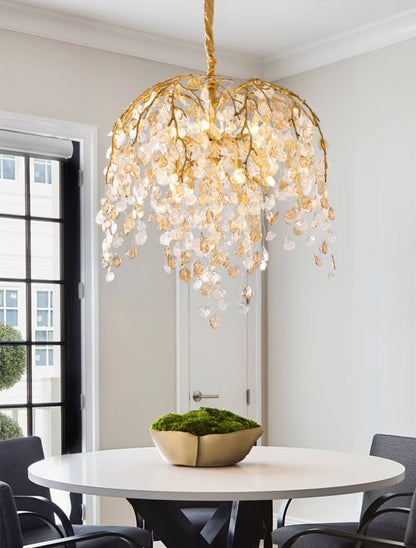 Modern Luxury Leaf Branch Glass Chandelier for Living/Dining Room/Bedroom-Nobipets