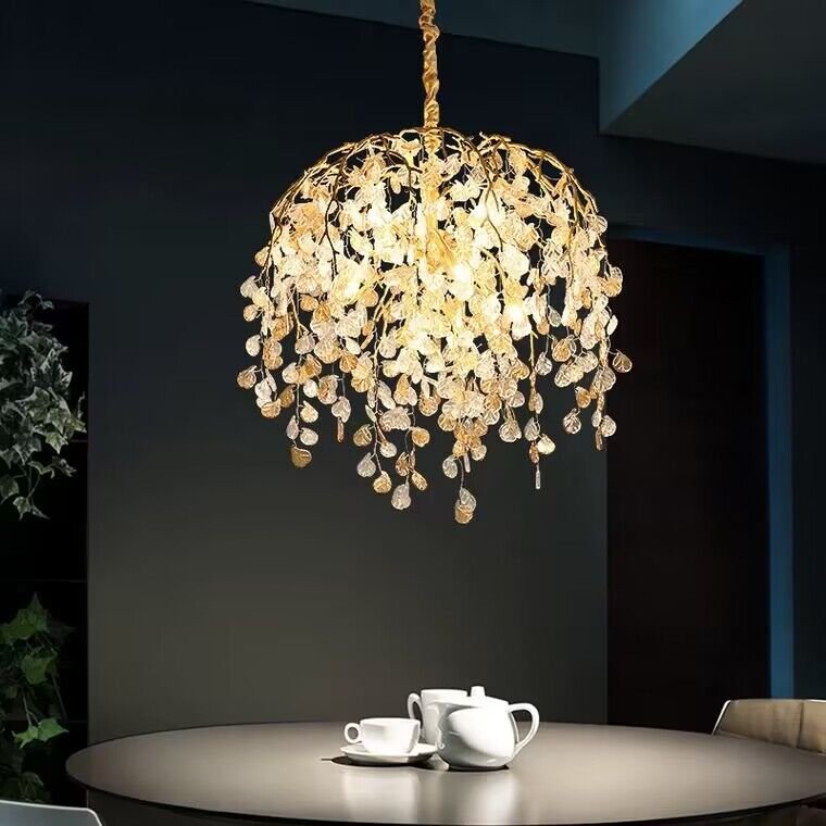 Modern Luxury Leaf Branch Glass Chandelier for Living/Dining Room/Bedroom-Nobipets