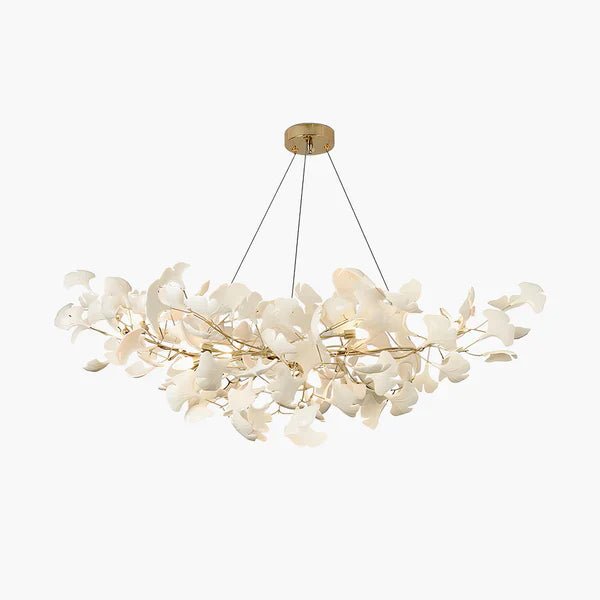 Modern Luxury Linear Ginkgo Ceramic Chandelier for Dining Room/Kitchen Island-Nobipets