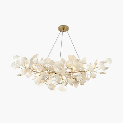 Modern Luxury Linear Ginkgo Ceramic Chandelier for Dining Room/Kitchen Island-Nobipets