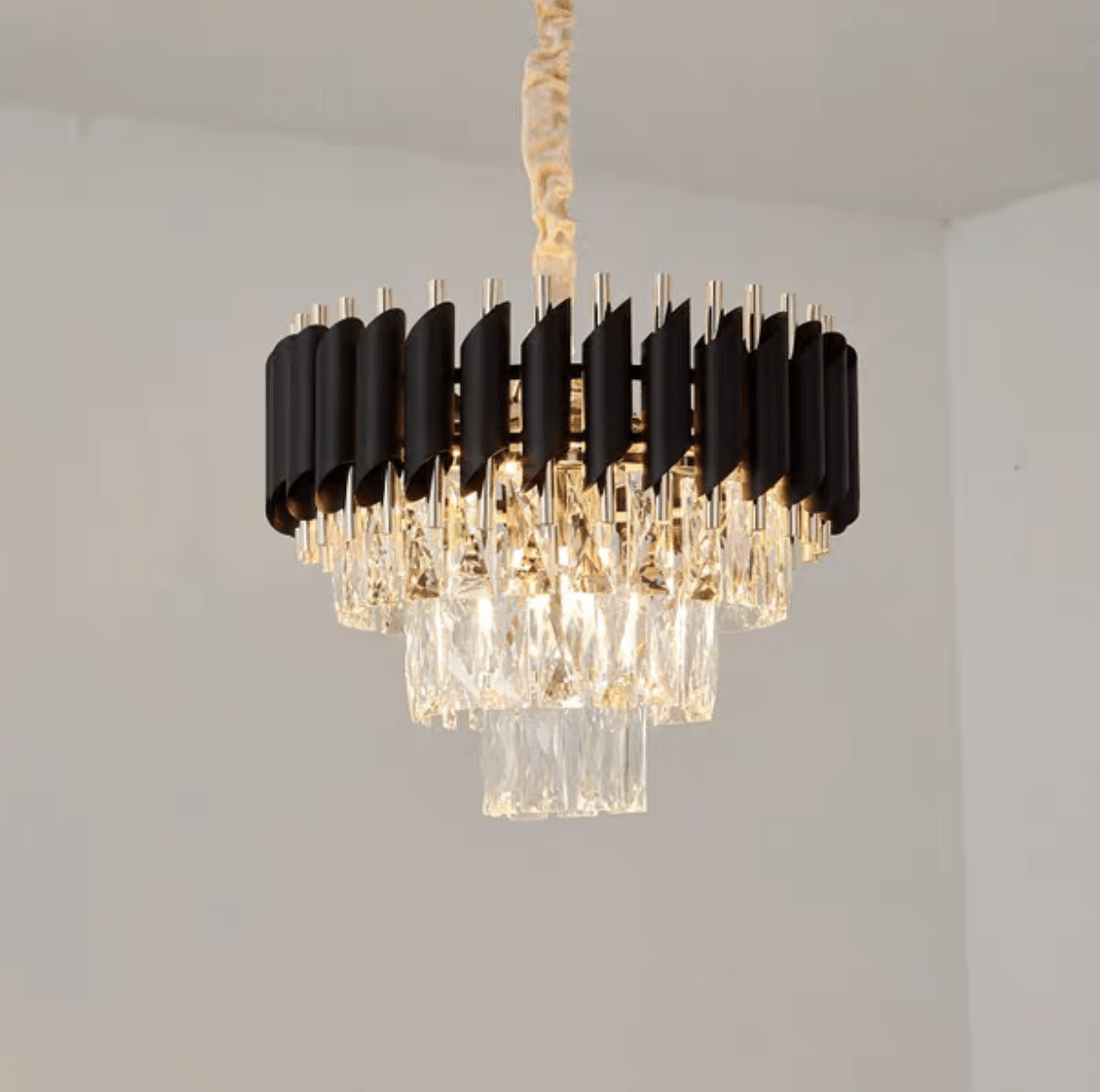 Modern Luxury Multi-Tier Oval/Round Crystal Tiered Chandelier-Nobipets