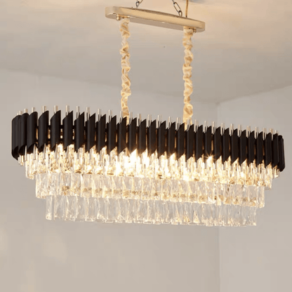 Modern Luxury Multi-Tier Oval/Round Crystal Tiered Chandelier-Nobipets