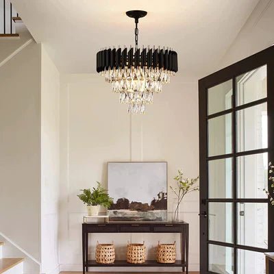 Modern Luxury Multi-Tier Oval/Round Crystal Tiered Chandelier-Nobipets