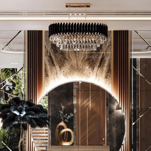 Modern Luxury Multi-Tier Oval/Round Crystal Tiered Chandelier-Nobipets