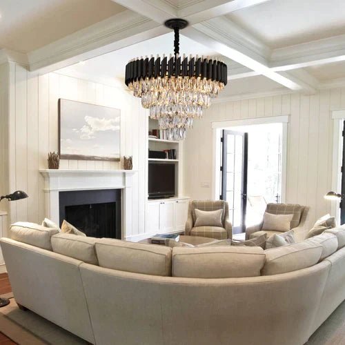 Modern Luxury Multi-Tier Oval/Round Crystal Tiered Chandelier-Nobipets