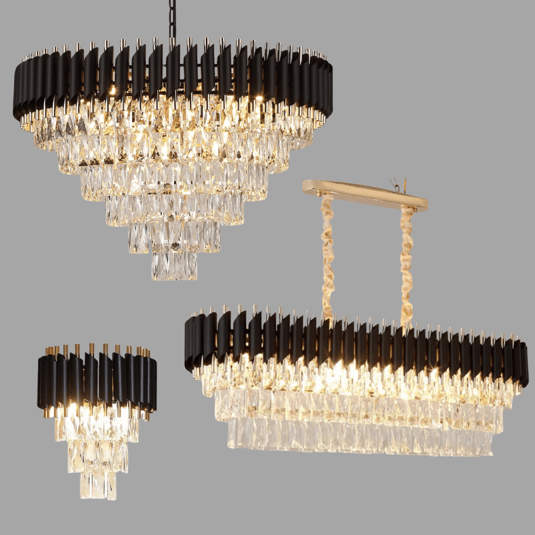 Modern Luxury Multi-Tier Oval/Round Crystal Tiered Chandelier-Nobipets