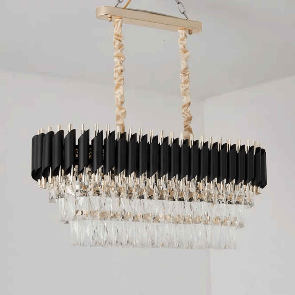 Modern Luxury Multi-Tier Oval/Round Crystal Tiered Chandelier-Nobipets