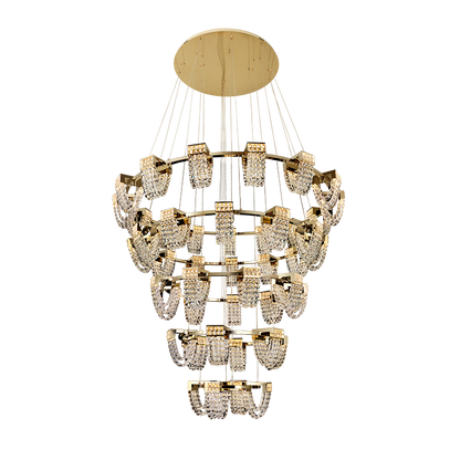 Modern Luxury Newly Crystal Chandelier in Champagne Gold-Nobipets