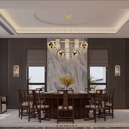 Modern Luxury Newly Crystal Chandelier in Champagne Gold-Nobipets