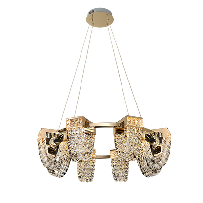 Modern Luxury Newly Crystal Chandelier in Champagne Gold-Nobipets