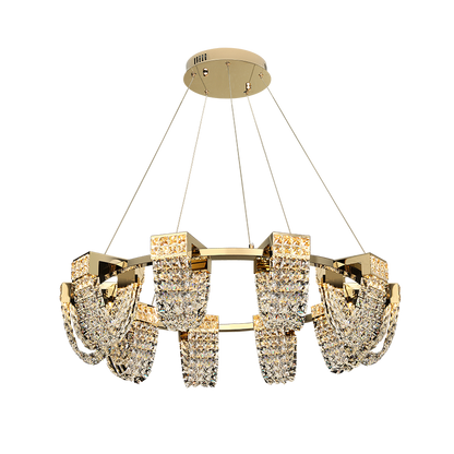 Modern Luxury Newly Crystal Chandelier in Champagne Gold-Nobipets