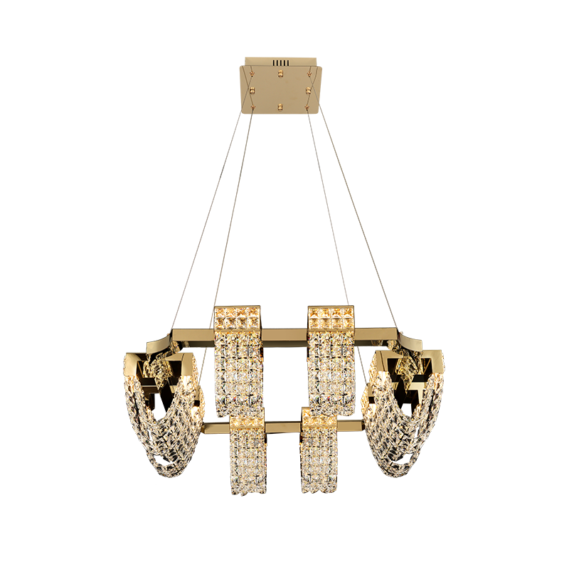 Modern Luxury Newly Crystal Chandelier in Champagne Gold-Nobipets