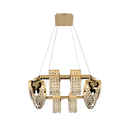 Modern Luxury Newly Crystal Chandelier in Champagne Gold-Nobipets