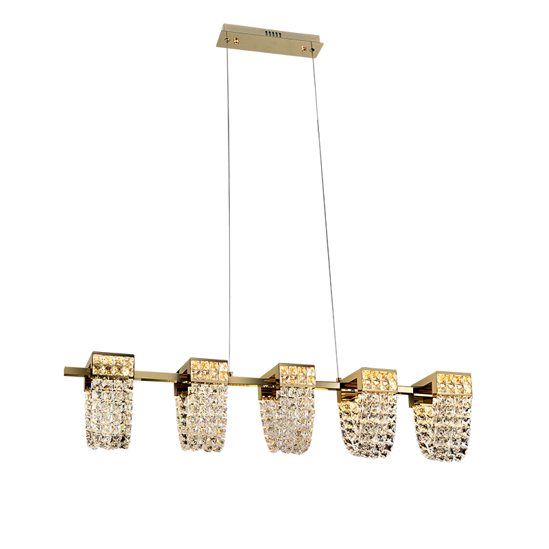 Modern Luxury Newly Crystal Chandelier in Champagne Gold-Nobipets