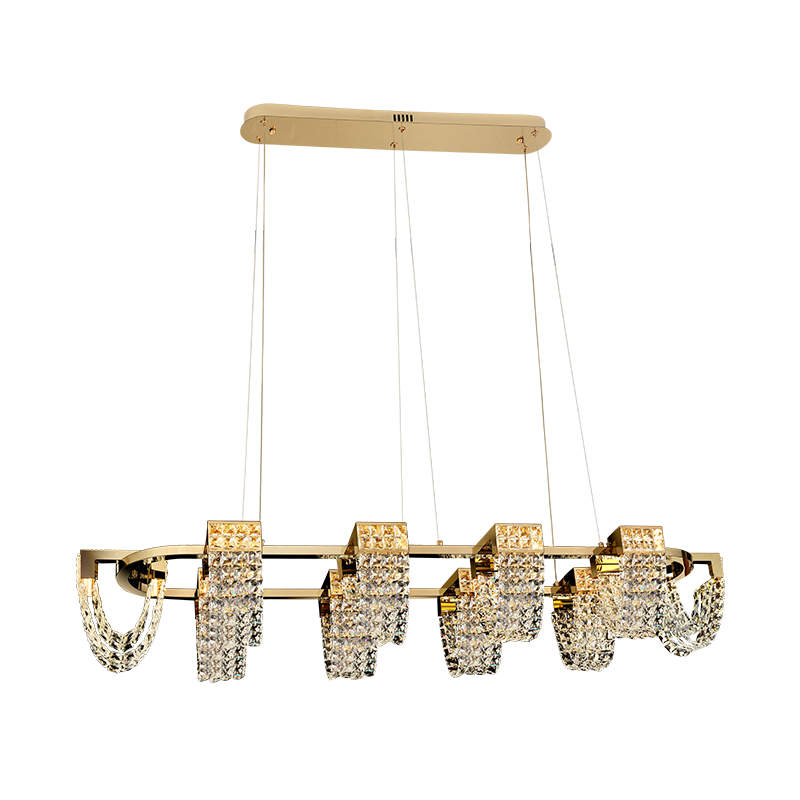Modern Luxury Newly Crystal Chandelier in Champagne Gold-Nobipets