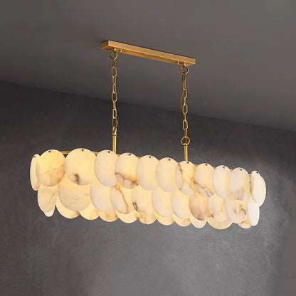 Modern Luxury Round Alabaster Chandelier-Nobipets