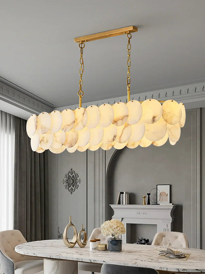 Modern Luxury Round Alabaster Chandelier-Nobipets
