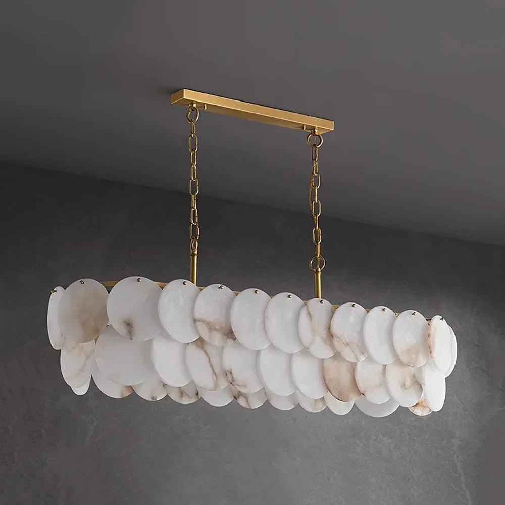 Modern Luxury Round Alabaster Chandelier-Nobipets