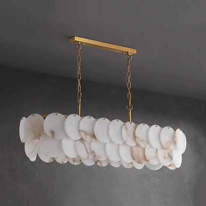 Modern Luxury Round Alabaster Chandelier-Nobipets