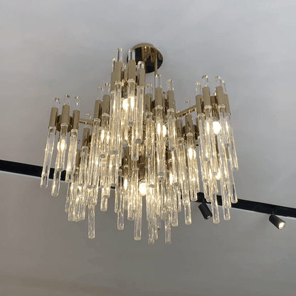 Modern Luxury Tiered Glass Cylinders Chandelier for Living Room/Bedroom/Dining Room/Bathroom-Nobipets