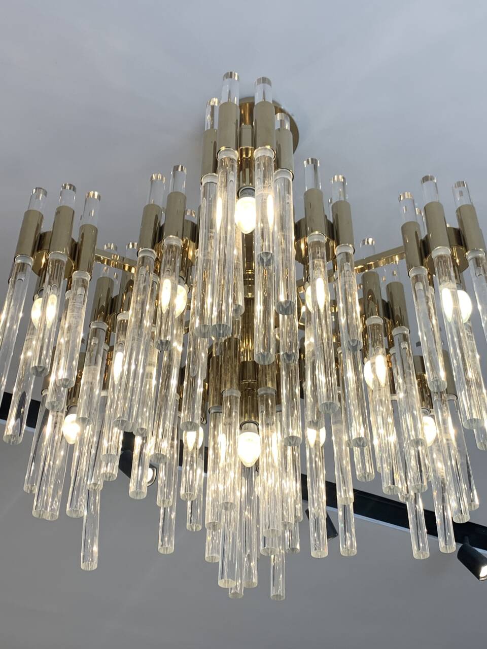 Modern Luxury Tiered Glass Cylinders Chandelier for Living Room/Bedroom/Dining Room/Bathroom-Nobipets